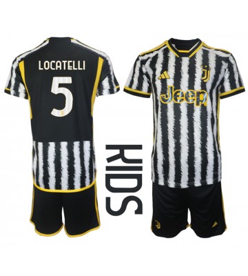 Juventus Manuel Locatelli #5 Hemmakläder Barn 2023-24 Kortärmad (+ Korta byxor)